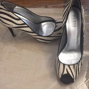 GUESS shoes zebra print size 7.